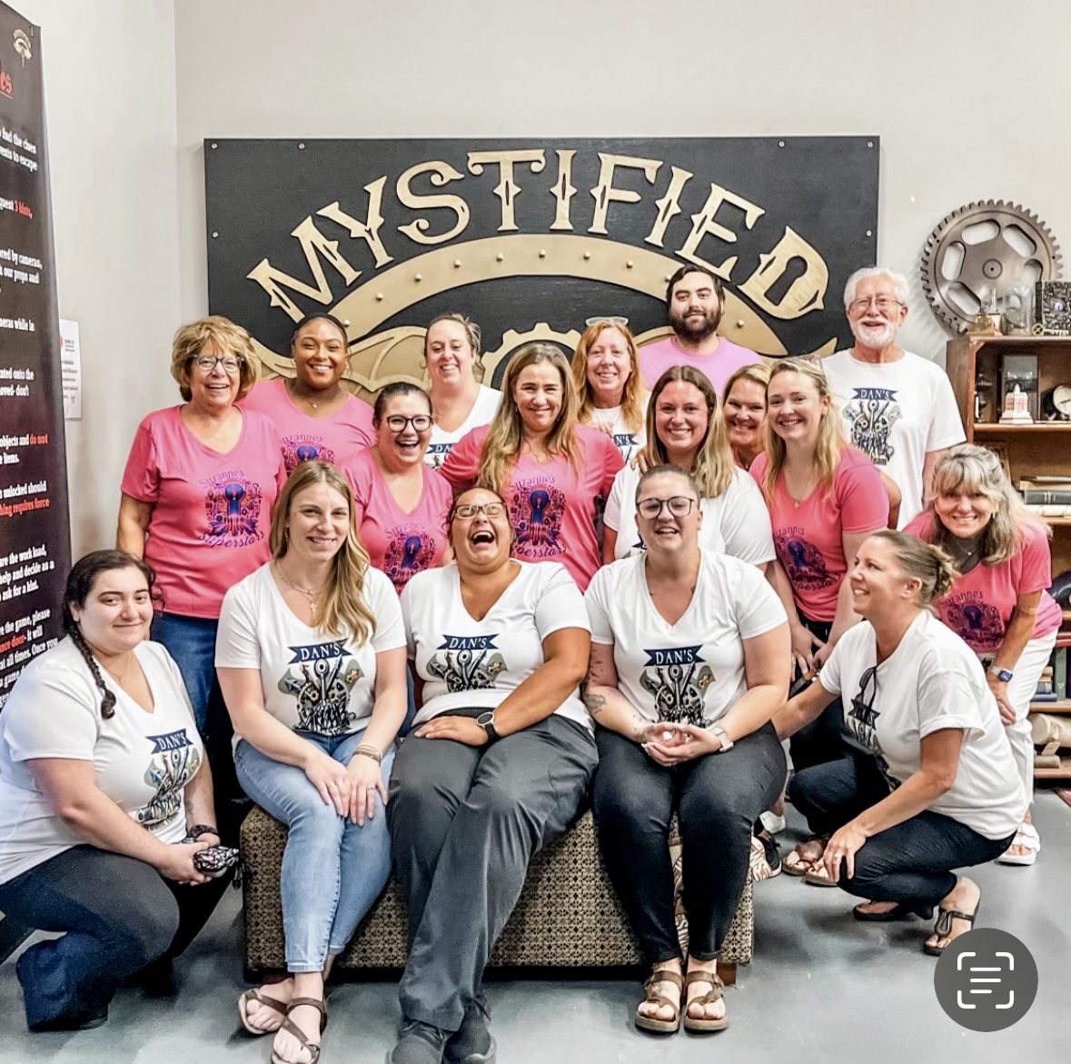 Home Care Team Photo, team outing at Mystified in 2024